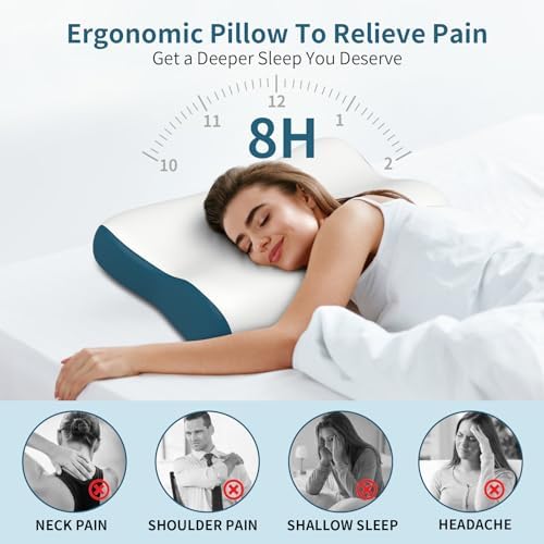 Cervical Neck Pillow - Contour Memory Foam Pillows for Deep Sleep Ergonomic Pillow Cooling Bed Pillow for Neck Support Pillow for Sleepers - Image 3