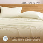 TOSMO Luxury Pillow Case Set of 2 - Cooling Viscose Derived from Bamboo, Oeko-TEX, Breathabl Silky Soft Pillow Cases with Envelope Closure (King / 20x40, Vanilla Yellow) - Image 2