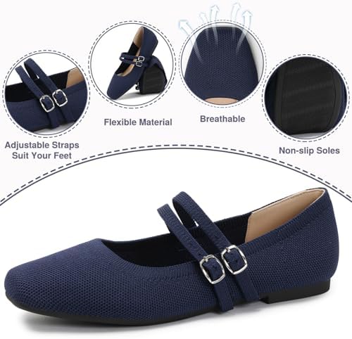 Womens Woven Ballet Flats, Foldable Mary Jane Shoes for Casual Wear - Image 2