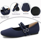 Womens Woven Ballet Flats, Foldable Mary Jane Shoes for Casual Wear - Image 2