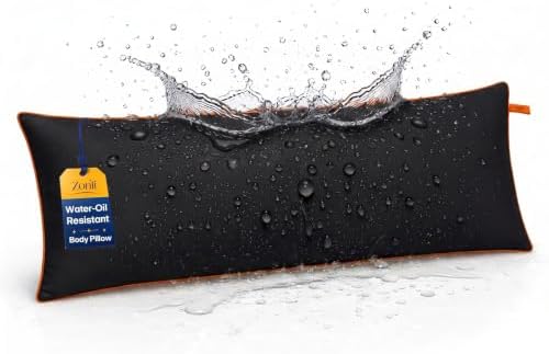 ZonLi Spill and Stain Repellent Body Pillow for Adult Side Sleepers, Black by Zonli