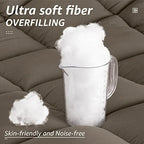 HYLEORY All Season King Size Bed Comforter - Cooling Down Alternative Quilted Duvet Insert with Corner Tabs - Winter Warm - Machine Washable - Taupe - Image 3