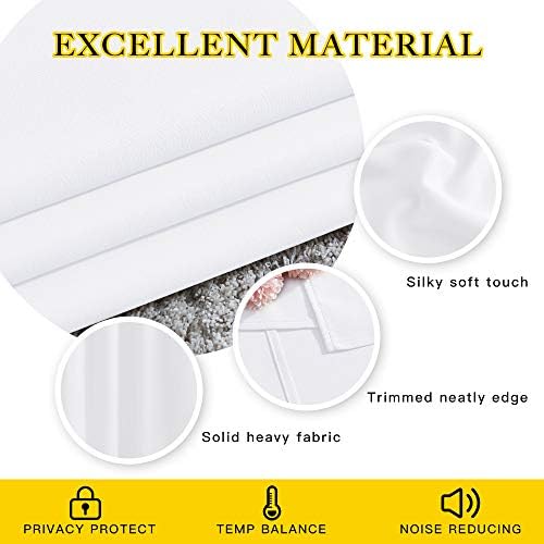 NICETOWN White Room Darkening Draperies and Curtains - Home Fashion Energy Saving Grommet Top Room Darkening Drape Panels for Bedroom (Set of 2, 46 by 72 Inch, White) - Image 4