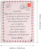 Letter Pattern Flannel Blanket, Lightweight Warm Cozy Winter Sleeping - Image 2