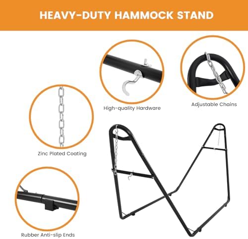 Lazy Daze Mayan Hammock with Heavy Duty Steel Stand - Image 7