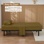 ARlinen 4 PCs Cot Sheets Sets 32" X 75", Egyptian Cotton Fitted Mattress Fits Upto 4"-8" Deep Perfect for Narrow Twin/RV Bunk/Guest Bed Replacement/Camping, Taupe - Image 5