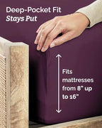 Twin XL 4 Piece Sheet Set - College Dorm Room Essentials - Deep Purple - Image 4