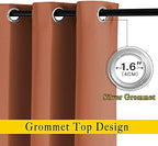 NICETOWN Blackout Curtain for French Door - Indoor Slider Curtain for Patio Door, Extra Wide Drape for Living Room/Bedroom (Burnt Orange, W100 x L84, 1 PC) - Image 2