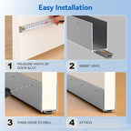 36" Metal Door Sweep with Kick Plate for 1-3/4" Thick Standard Exterior Doors, Aluminum and Vinyl U-Shape Screw-on Draft Stopper for Bottom, Blocks Dust, Insects & Drafts Saves Energy(Silver) - Image 7