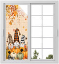 Window Privacy Film Frosted, Thanksgiving Fall Static Cling Door Window Covering, Gnomes Pumpkin Flower Maple Leaf Plaid UV Blocking Windows Film for Office, Hotel, Bedroom, 29.5 x 78.7 Inches by Unknown