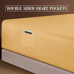 Elegant Comfort 1500 Premium Quality 6-Piece Bed Sheet Set - 18-24 Inch Extra Deep Pocket, Smart Storage Pockets, Wrinkle Free Ultra Soft 6PC Extra Deep Pocket Sheets, Queen, Gold - Image 6