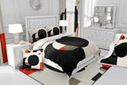 Erosebridal Retro Red Black and Gray Comforter Set Twin Size,Abstract Geometric Aesthetic Bedding Set for Kids Adults Bedroom Decor,Circle Square Quilt Bed Set Down Comforter 2Pcs - Image 6