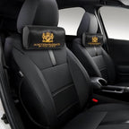 W-POWER 4PCS Junction Produce JDM Car Neck Pillow Headrest + JP VIP Embroidery Car Seat Belt Cover Set (Gold) - Image 4