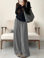 TARSE Women's Striped Barrel Pants Wide Leg Lounge Pants - Image 4
