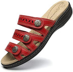 Women's Comfort Leather Slides Lightweight Flat Sandals Cute Slip On Casual Walking Slippers by Hueneph