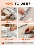 Reusable Vacuum Storage Bags for Travel with Rechargeable Pump - Image 7
