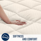 OLANLY California King Quilted Fitted Mattress Pad, 72" x 84", Ivory White - Image 3
