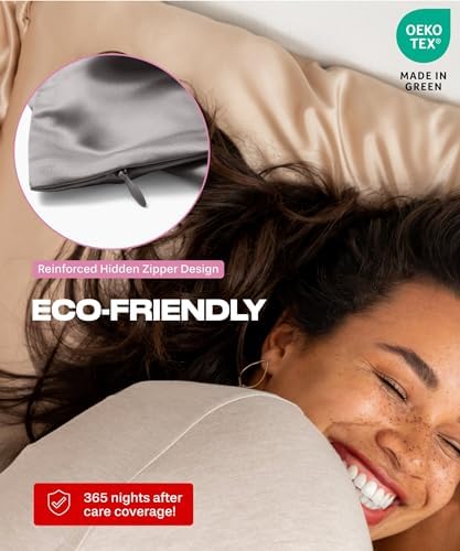 SUNDAYSILKS™ | Silk Pillow Cases | 100% Pure Silk Pillowcase | All Sides 22 Momme Premium Grade 6A Real Silk Pillowcase for Hair & Skin King, Queen Mulberry Silk Pillow Case, Zipper [Charcoal Essence] - Image 5
