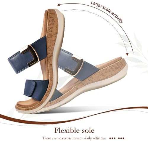 Littleplum Women Slides Sandals Arch Support Open Toe Slip on Sandals Soft Cushion Slippers Comfy Casual Summer Shoes for Walking Beach Travel - Image 6