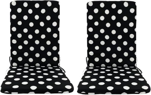 High Back Outdoor Chair Cushions 2 pcs, Water Proof Chaise Lounge Chair Cushions, Chairs Pads Stain Resistant for Camping Beach Picnic Travel Patio(B-Black A,18 x42 x 1.18in) by Unknown