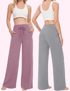 Showitty Wide Leg Pants for Women with Pockets, High Waist Yoga Lounge - Image 2