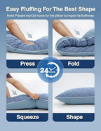 ZonLi Cooling Body Pillow for Adults Side Sleeper & Pregnancy - Memory Foam Insert Long Body Pillow 20 x 54 Inch with Washable Pillowcase, Gift for Men Women Light Blue - Image 7