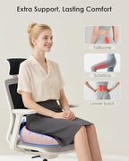 FLORICH Seat Cushion, Memory Foam Cushion for Office Chair, Ergonomic Office Seat Chair Cushion for Relieving Sciatica, Soft & Breathable Car Seat Cushion - Pink - Image 2