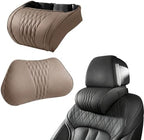 Universal Memory Foam Car Headrest Neck Pillow, Ergonomic Support (Coffee,Set) by Dododox