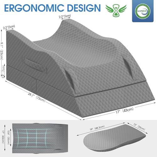 TranquilRelax Leg Elevation Pillows for After Surgery, Full Grey - Image 2