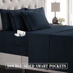 Elegant Comfort Luxury Soft 4-Piece 1500 Premium Hotel Quality Bed Sheet Set with Extra Deep Pockets 18-24 Inch, Wrinkle Free, Storage Pockets, Extra Deep Pocket 4PC Sheets, Twin XL, Black - Image 5