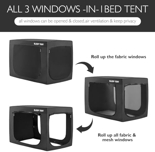 Full Bed Tent Canopy for Kids and Adults with 93% Blackout Sleeping Tents - Image 3
