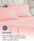 King Pillow Cases - 6 Pack Soft Pillowcase Covers - 20" x 40" (Baby Pink) - Image 4