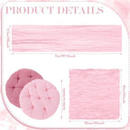 Beeveer 71 x 118'' Extra Large Outdoor Picnic Blanket with Pink Table Runner 8 Napkins and 8 Pink Floor Pillows Cushions for Picnic Party Camping Wedding Bachelorette Birthday Baby Shower Decor - Image 6