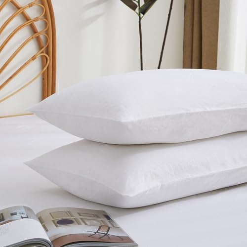 100% French Linen Pillowcase Set of 2, Natural Pure Linen Pillow Covers by TSEAPENI