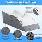 TranquilRelax Leg Elevation Pillow for After Surgery, Dark Grey & White - Image 4