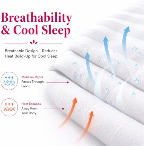 King Pillow Protectors 100% Cotton Sateen Size 20" x 36", Bulk 6 Pack - Image 4