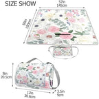 MNSRUU Picnic Blanket Waterproof Foldable, Colorful Flowers Peony Large Outdoor Picnic Beach Camping Blanket Travel Mat, Shoulder Strap Tote, Rectangle 57x59in - Image 3