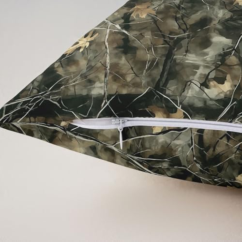 Erosebridal Camo Throw Pillow Covers 24x24 Set of 2 Western Farmhouse Rustic Lodge Cushion Cover Country Hunting Camouflage Throw Pillow Case for Bed Couch Sofa Camo Tree Leaves Home Decor - Image 5