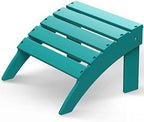 GREENVINES Adirondack Ottoman, HDPE Plastic, Aqua by GreenVines
