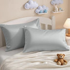 NTBAY Toddler Pillows with Pillowcases Set, 4 Piece 13 x 18, Light Grey - Image 3