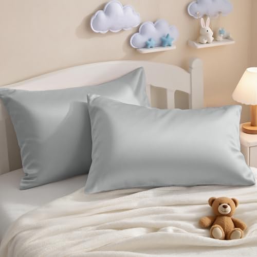 NTBAY Toddler Pillows with Pillowcases Set, 4 Piece 13 x 18, Light Grey - Image 3