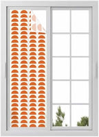 Window Privacy Film Frosted, Orange Boho Reusable Static Cling Window Tints, Middle Century Geometric Abstract Art Heat Control Windows Films for Offices, Balcony, 29.5 x 118 Inches by Unknown