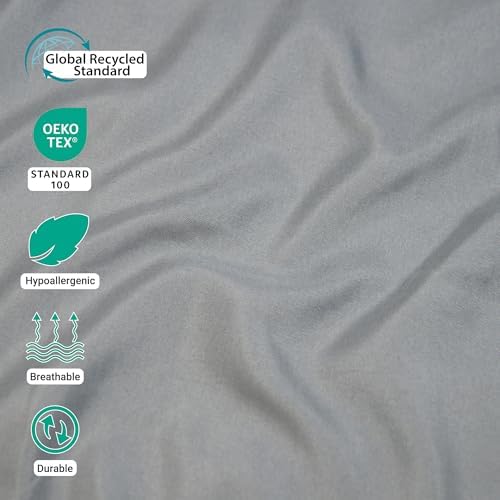 ZPECC Full Flat Sheets Only Light Gray 6 Pack, Color-Coded Hem Threads - Image 4