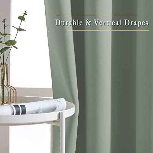 NICETOWN Blackout Sage Green Curtains for Bedroom, Energy Saving Thermal Insulated Sound Dampening Window Curtains Grommet Room Darkening for Living Room, 2 Panels, W52 x L90 - Image 5