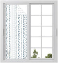 Window Privacy Film Frosted, Modern Minimalist Static Cling Door Window Covering, Light Blue Rustic Leaves Stripes UV Blocking Windows Film for Office, Hotel, Bedroom, 29.5 x 78.7 Inches by Unknown