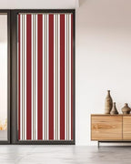 Window Privacy Film Frosted, Red Brown Striped Non-Adhesive Static Cling Window Tint, Modern Farmhouse Vertical Stripes Insulated Windows Frosted Films for Living Room, 35.4 x 78.7 Inches - Image 5