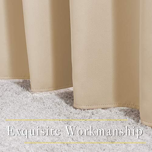 NICETOWN Room Darkening Grommet Panels - (52 inches Width, Biscotti Beige, 2 Panels) Baby Room Window Curtains 108 inches Long, Privacy Draperies - Image 3