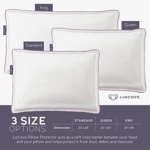 Lincove 100% Cotton Sateen Pillow Protector Cover - Zipper Pillow Cover - 500 Thread Count Luxury Cotton - Zippered Dust Pillow Protector, Bed Pillow Case, Queen, 20”x30” - Image 5