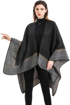 Lacavocor Women's Shawl Wrap Poncho Cape Cardigan Open Front - Image 3