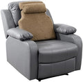 HOMBYS Sherpa Fleece Lumbar Support Pillow with Headrest for Recliner,Memory Foam Recliner Chair Cushion for Back Pain,Big High Back Support for Recliner with Chair Headrest for Elderly (Khaki) by HOMBYS